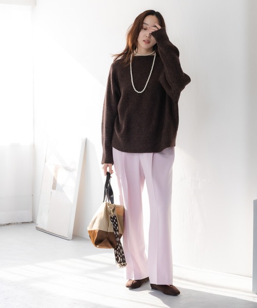 Elura（エルーラ）の「ヤクライクプルオーバー/582303（ニット/セーター・レディース・ダークブラウン/オレンジ/ラベンダー/ピンク系その他/ライトピンク/ライトベージュ/ブルー/チャコールグレー・FREE）」の12枚目の写真