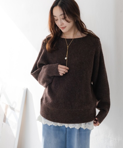 Elura（エルーラ）の「ヤクライクプルオーバー/582303（ニット/セーター・レディース・ダークブラウン/オレンジ/ラベンダー/ピンク系その他/ライトピンク/ライトベージュ/ブルー/チャコールグレー・FREE）」の17枚目の写真