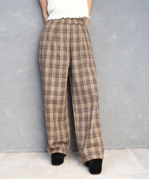 CECIL McBEE(セシルマクビー)の「チェック柄フロントZIPベストセットアップ(ワンピース・レディース・ベージュ/ブラック/ブラウン・LARGE/MEDIUM)」の22枚目の写真