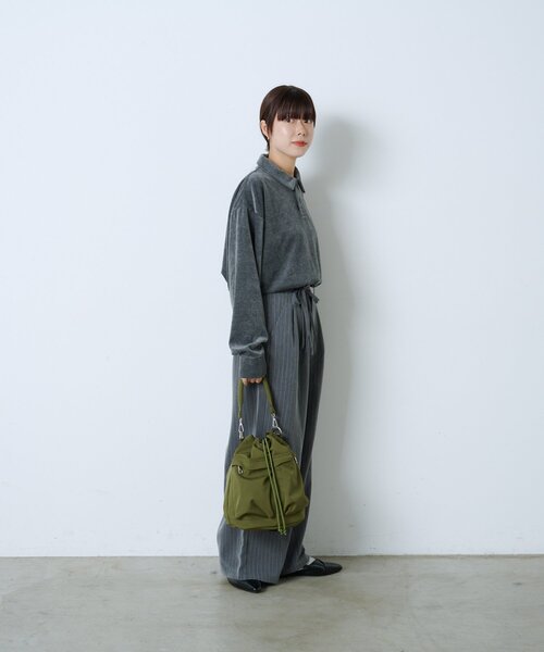 WHIMSIC（ウィムジック）の「【UNISEX】ベロアポロシャツ（ポロシャツ・レディース・ネイビー/チャコールグレー・FREE）」の22枚目の写真