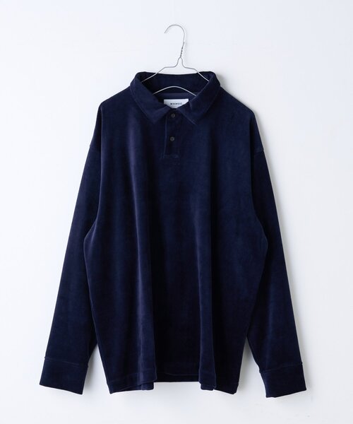 WHIMSIC（ウィムジック）の「【UNISEX】ベロアポロシャツ（ポロシャツ・レディース・ネイビー/チャコールグレー・FREE）」の14枚目の写真