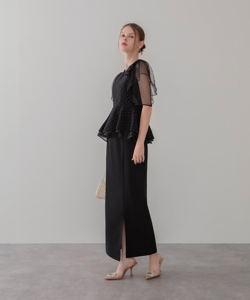 セール】【LEJA】ドットストーンチュールペプラムセパレートIライン