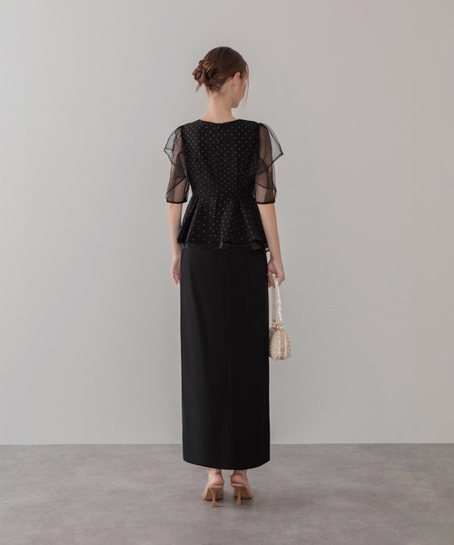 Leja（レジャ）の「【LEJA】ドットストーンチュールペプラムセパレート