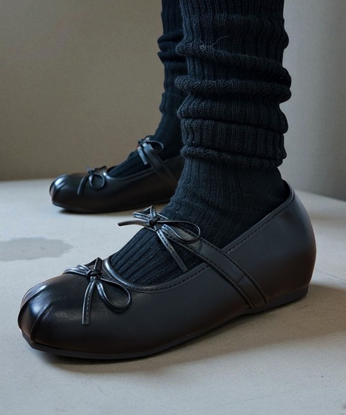 Sugar Sugar（シュガーシュガー）の「スクエアトゥ　メリージェーン　リボン【SUGAR SUGAR シュガーシュガー】9207 インヒール（スニーカー・レディース・ブラック/シルバー/アイボリー・LL/L/M/S）」の10枚目の写真