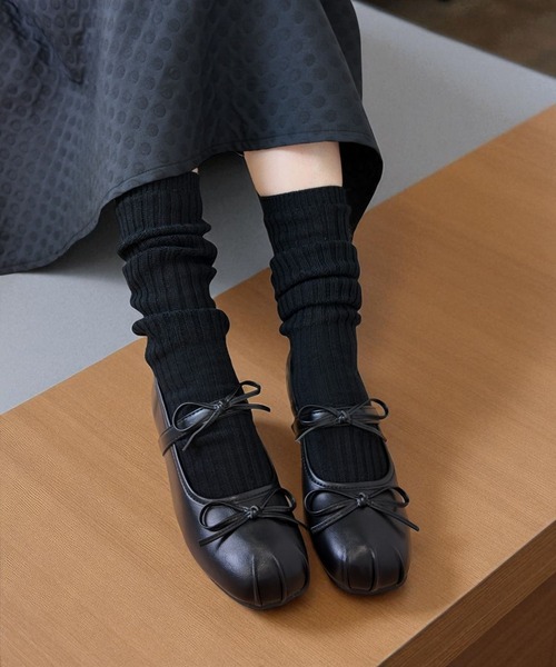 Sugar Sugar（シュガーシュガー）の「スクエアトゥ　メリージェーン　リボン【SUGAR SUGAR シュガーシュガー】9207 インヒール（スニーカー・レディース・ブラック/シルバー/アイボリー・LL/L/M/S）」の11枚目の写真