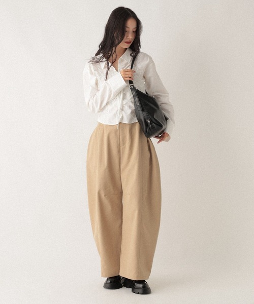 Heather(ヘザー)の「シャーリングリボンシャツ 592598(シャツ/ブラウス・レディース・ホワイト/ホワイト系その他/ブルー系その他・FREE)」の8枚目の写真