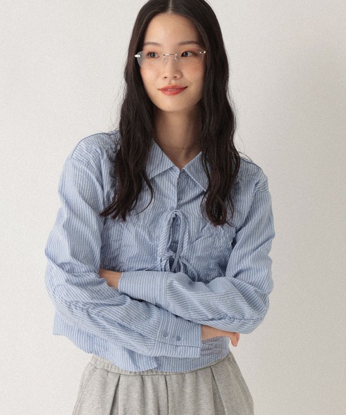 Heather(ヘザー)の「シャーリングリボンシャツ 592598(シャツ/ブラウス・レディース・ホワイト/ホワイト系その他/ブルー系その他・FREE)」の17枚目の写真