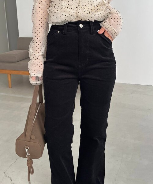 CAPRICIEUX LE'MAGE（カプリシューレマージュ）の「【新色/レイヤード対応】コーデュロイフレアパンツ（その他パンツ・レディース・ベージュ/ブラック/ブラウン・36/38）」の12枚目の写真