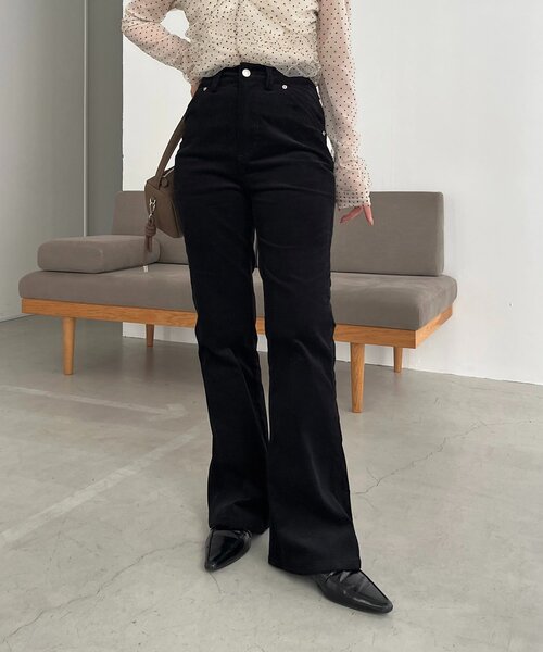 CAPRICIEUX LE'MAGE（カプリシューレマージュ）の「【新色/レイヤード対応】コーデュロイフレアパンツ（その他パンツ・レディース・ベージュ/ブラック/ブラウン・36/38）」の21枚目の写真