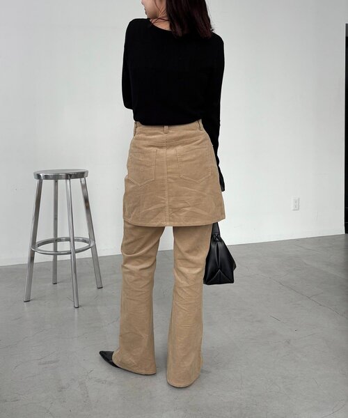 CAPRICIEUX LE'MAGE（カプリシューレマージュ）の「【新色/レイヤード対応】コーデュロイフレアパンツ（その他パンツ・レディース・ベージュ/ブラック/ブラウン・36/38）」の18枚目の写真