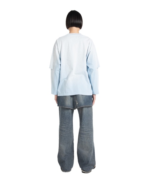 DAIRIKU（ダイリク）の「"PARADOX"Embroidery Switching Tee（Tシャツ/カットソー・メンズ・アクア/ブラック・L/M）」の5枚目の写真