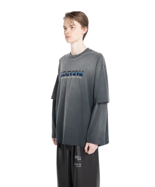 DAIRIKU（ダイリク）の「"PARADOX"Embroidery Switching Tee（Tシャツ/カットソー・メンズ・アクア/ブラック・L/M）」の10枚目の写真