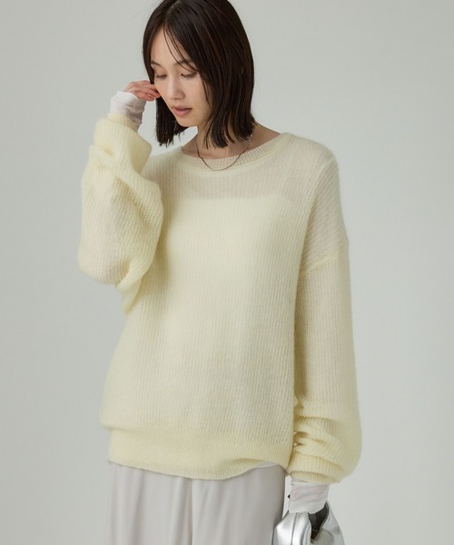 BABYLONE（バビロン）の「アゼアミモヘアシアーニット（ニット/セーター・レディース・ブラック/ブルー/クリーム/グレー/ブラックミックス・フリー）」の4枚目の写真