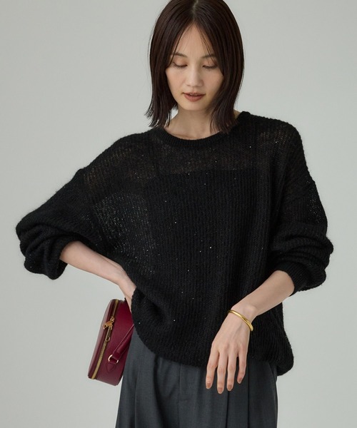 BABYLONE（バビロン）の「アゼアミモヘアシアーニット（ニット/セーター・レディース・ブラック/ブルー/クリーム/グレー/ブラックミックス・フリー）」の6枚目の写真