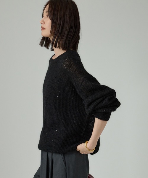 BABYLONE（バビロン）の「アゼアミモヘアシアーニット（ニット/セーター・レディース・ブラック/ブルー/クリーム/グレー/ブラックミックス・フリー）」の7枚目の写真