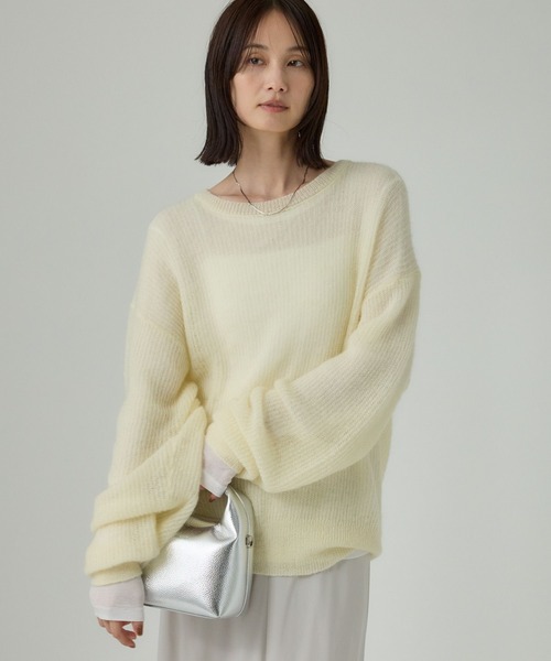 BABYLONE（バビロン）の「アゼアミモヘアシアーニット（ニット/セーター・レディース・ブラック/ブルー/クリーム/グレー/ブラックミックス・フリー）」の12枚目の写真