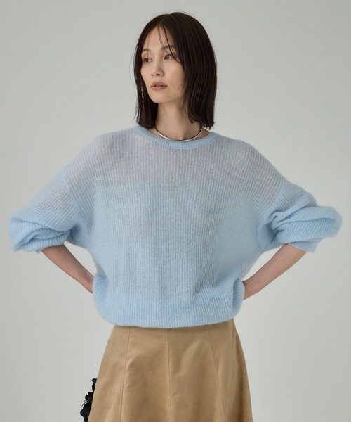 BABYLONE（バビロン）の「アゼアミモヘアシアーニット（ニット/セーター・レディース・ブラック/ブルー/クリーム/グレー/ブラックミックス・フリー）」の21枚目の写真