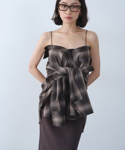 CODE A（コードエー）の「shadow check over shirt（シャツ/ブラウス・レディース・ブラウン系その他2/ネイビー系1・00）」の12枚目の写真