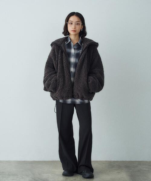 CODE A（コードエー）の「shadow check over shirt（シャツ/ブラウス・レディース・ブラウン系その他2/ネイビー系1・00）」の8枚目の写真