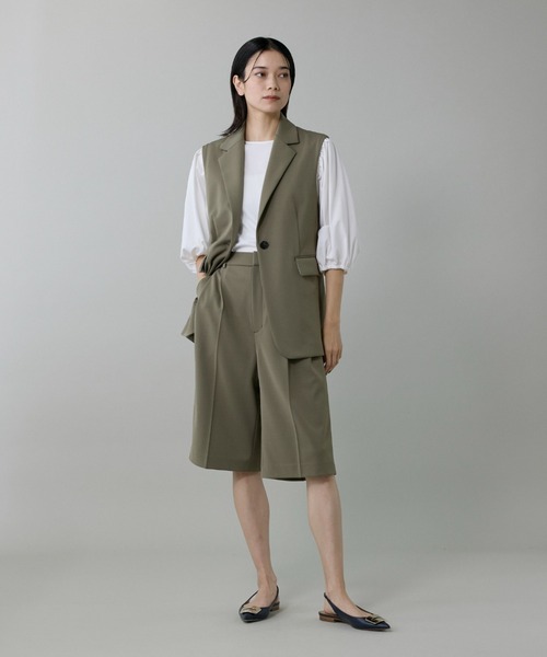 INED（イネド）の「おとなハーフパンツ【セットアップ対応】（その他パンツ・レディース・ブラック/カーキ・7号/9号）」の3枚目の写真