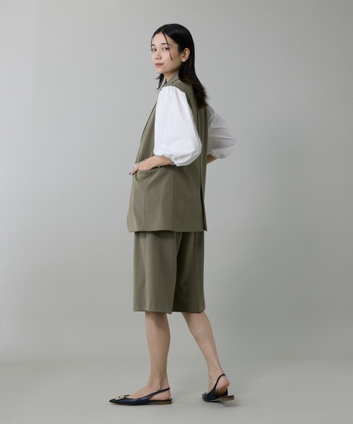 INED（イネド）の「おとなハーフパンツ【セットアップ対応】（その他パンツ・レディース・ブラック/カーキ・7号/9号）」の4枚目の写真