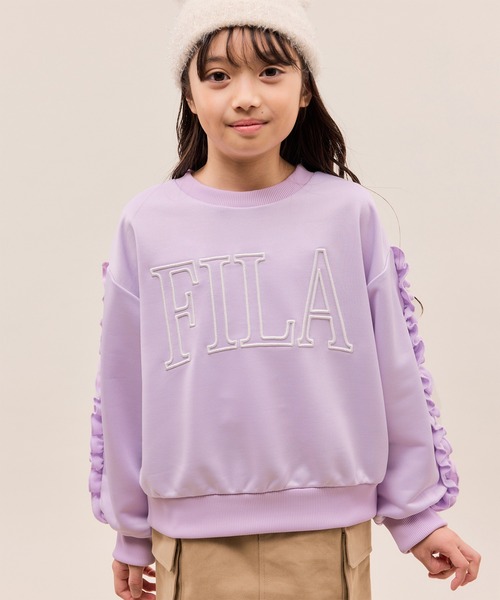 FILA（フィラ）の「【KIDS/キッズ】【FILA/フィラ別注】袖フリル裏毛プルオーバー（スウェット・キッズ・ダークラベンダー/ブラック・130/150/140）」の12枚目の写真