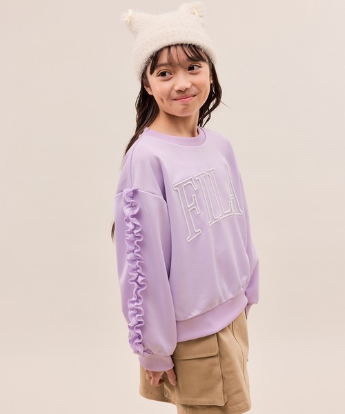 FILA（フィラ）の「【KIDS/キッズ】【FILA/フィラ別注】袖フリル裏毛プルオーバー（スウェット・キッズ・ダークラベンダー/ブラック・130/150/140）」の15枚目の写真