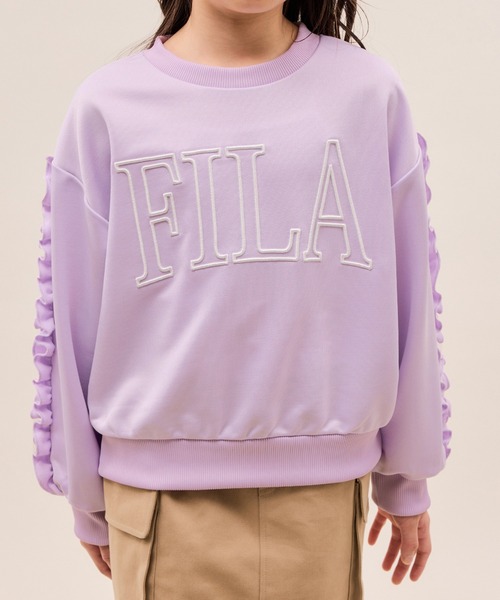 FILA（フィラ）の「【KIDS/キッズ】【FILA/フィラ別注】袖フリル裏毛プルオーバー（スウェット・キッズ・ダークラベンダー/ブラック・130/150/140）」の17枚目の写真