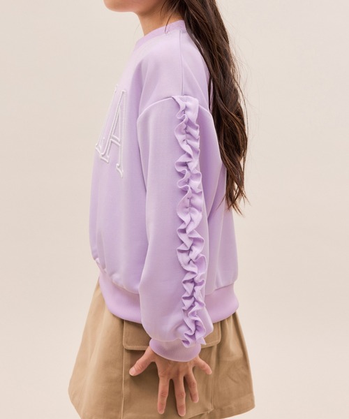 FILA（フィラ）の「【KIDS/キッズ】【FILA/フィラ別注】袖フリル裏毛プルオーバー（スウェット・キッズ・ダークラベンダー/ブラック・130/150/140）」の18枚目の写真