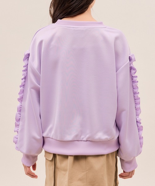 FILA（フィラ）の「【KIDS/キッズ】【FILA/フィラ別注】袖フリル裏毛プルオーバー（スウェット・キッズ・ダークラベンダー/ブラック・130/150/140）」の19枚目の写真