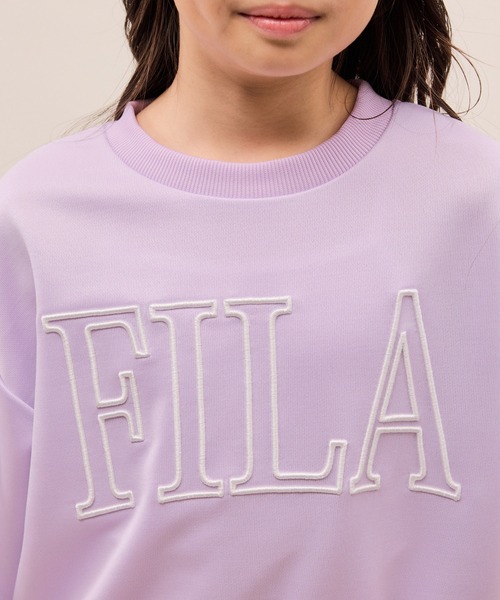 FILA（フィラ）の「【KIDS/キッズ】【FILA/フィラ別注】袖フリル裏毛プルオーバー（スウェット・キッズ・ダークラベンダー/ブラック・130/150/140）」の20枚目の写真