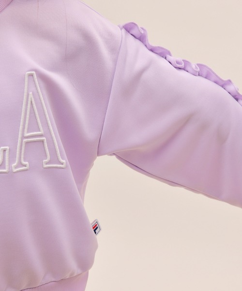 FILA（フィラ）の「【KIDS/キッズ】【FILA/フィラ別注】袖フリル裏毛プルオーバー（スウェット・キッズ・ダークラベンダー/ブラック・130/150/140）」の21枚目の写真