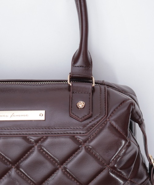 axes femme（アクシーズファム）の「キルティングデザインボストン（ボストンバッグ・レディース・ブラック/ダークブラウン・FREE）」の10枚目の写真