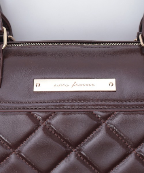 axes femme（アクシーズファム）の「キルティングデザインボストン（ボストンバッグ・レディース・ブラック/ダークブラウン・FREE）」の12枚目の写真