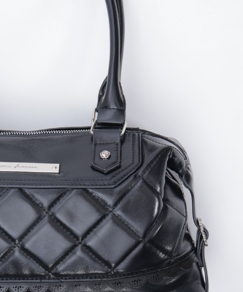 axes femme（アクシーズファム）の「キルティングデザインボストン（ボストンバッグ・レディース・ブラック/ダークブラウン・FREE）」の18枚目の写真