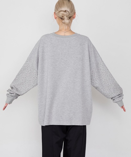 forksy.】小花柄袖切り替えワッフルロンT forksy.│MONO-MART