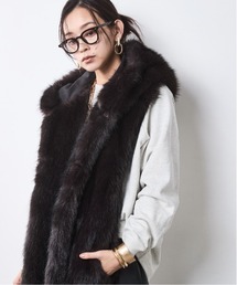 CHIC STYLE | フェイクファーフーディマフラー＜大きいサイズ有＞シックスタイル(マフラー)