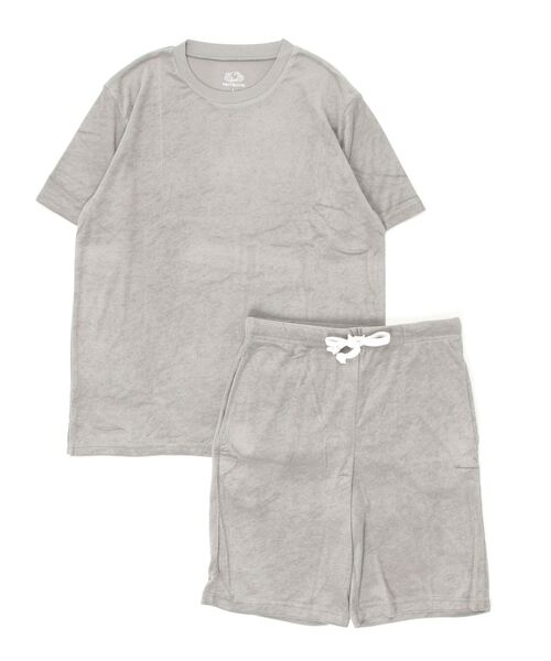FRUIT OF THE LOOM(フルーツオブザルーム)の「FRUIT OF THE LOOM パイルルームウェア セットアップ(Tシャツ/カットソー・メンズ・ブラック/ブラウン/グレー/オフホワイト/オレンジ/グリーン・LARGE/X-LARGE/MEDIUM)」の4枚目の写真