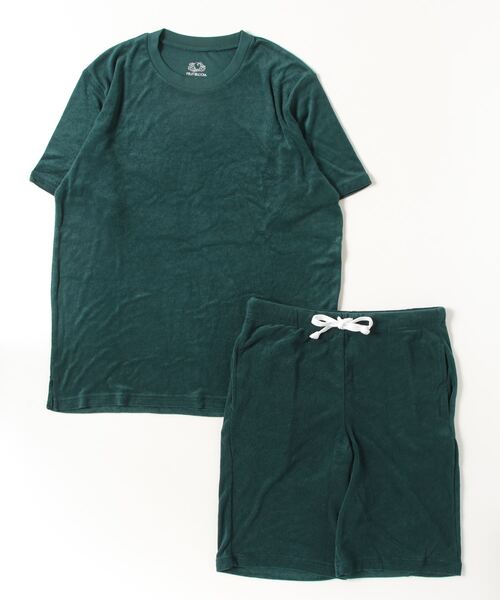 FRUIT OF THE LOOM(フルーツオブザルーム)の「FRUIT OF THE LOOM パイルルームウェア セットアップ(Tシャツ/カットソー・メンズ・ブラック/ブラウン/グレー/オフホワイト/オレンジ/グリーン・LARGE/X-LARGE/MEDIUM)」の5枚目の写真