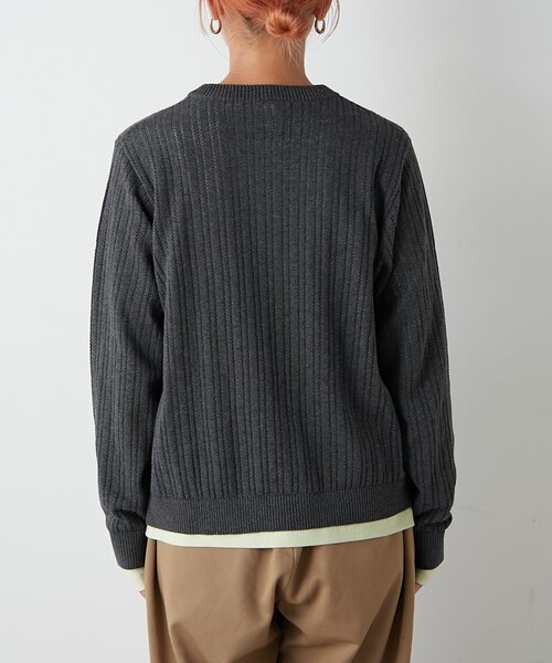 GEVACO（ゲバコ）の「【GEVACO】インナー付きアンサンブル透かし編みニットカーディガン（カーディガン/ボレロ・レディース・チャコールグレー/サックスブルー/レッド・ONE SIZE）」の20枚目の写真