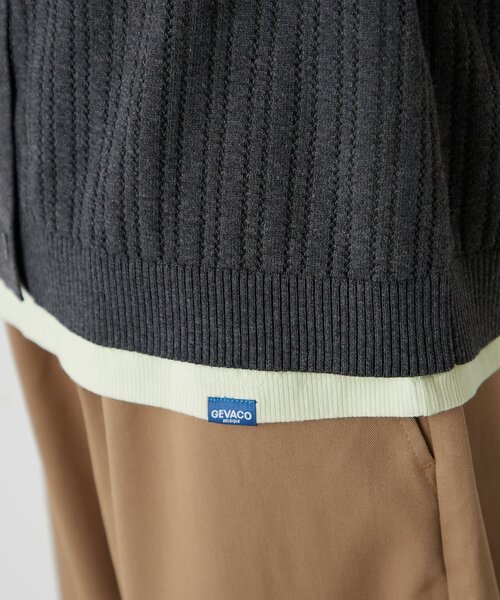 GEVACO（ゲバコ）の「【GEVACO】インナー付きアンサンブル透かし編みニットカーディガン（カーディガン/ボレロ・レディース・チャコールグレー/サックスブルー/レッド・ONE SIZE）」の21枚目の写真