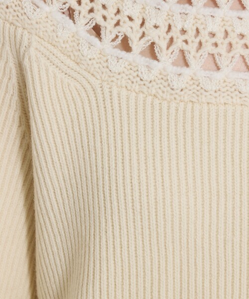 qualite（カリテ）の「エンブロイダリーニット/秋服/冬服/ブルー/ハイゲージニット/ローゲージニット（ニット/セーター・レディース・オフホワイト/ブルー/チャコールグレー・フリー）」の22枚目の写真