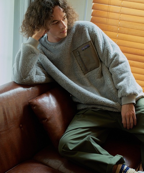 ragged mountain(ラギットマウンテン)の「【RAGGED MOUNTAIN/ラギットマウンテン】DERRY/デリー 防風 ボア トレーナー(スウェット・メンズ・ブラック/アイボリー/グレー・MEDIUM/LARGE/X-LARGE)」の8枚目の写真