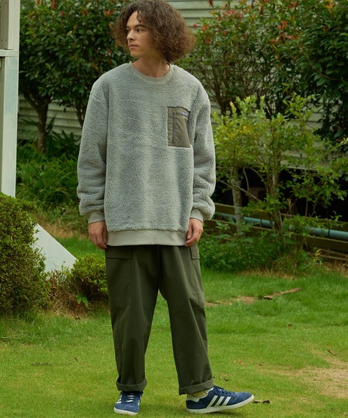 ragged mountain(ラギットマウンテン)の「【RAGGED MOUNTAIN/ラギットマウンテン】DERRY/デリー 防風 ボア トレーナー(スウェット・メンズ・ブラック/アイボリー/グレー・MEDIUM/LARGE/X-LARGE)」の13枚目の写真