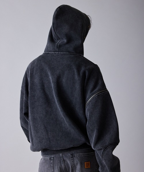 Theater code(シアターコード)の「Diamond Rivet Detachable Sleeve Design Zip-Up Hoodie / ひし形リベット付き デタッチャブルスリーブデザインジップパーカー 2026年 夏 夏服メンズ(パーカー・メンズ・ブラック/グレー・L/M)」の20枚目の写真