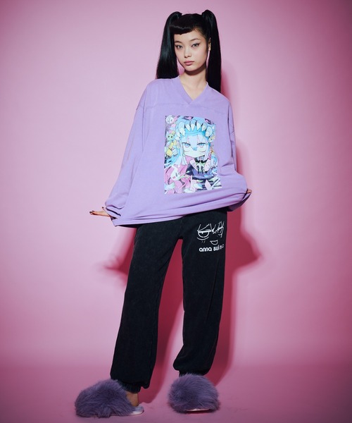 anna sui nyc（アナ スイ エヌ ワイ シー）の「TERAビッグロングスリーブ（Tシャツ/カットソー・レディース・ブラック/パープル・FREE）」の11枚目の写真