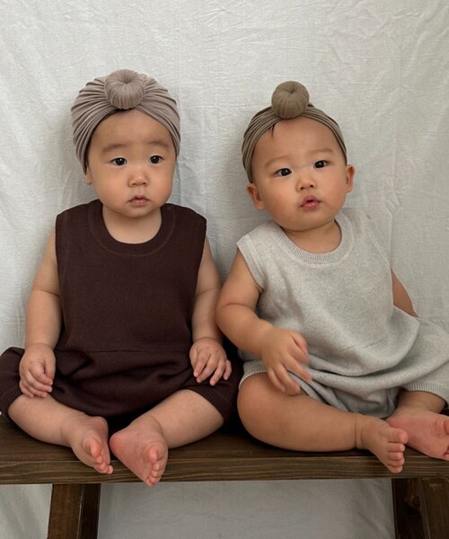 CIAOPANIC TYPY（チャオパニックティピー）の「【綿100％で洗える】【BABY】スウェットライクニットロンパース(OSORO)（ロンパース・キッズ・チャコールグレー/ブラウン/オフホワイト/レッド/サックスブルー・80）」の15枚目の写真