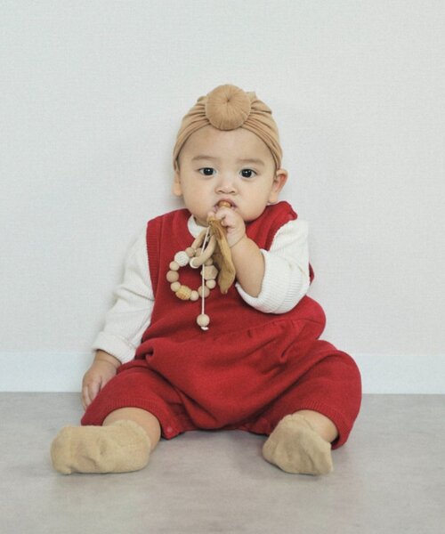 CIAOPANIC TYPY（チャオパニックティピー）の「【綿100％で洗える】【BABY】スウェットライクニットロンパース(OSORO)（ロンパース・キッズ・チャコールグレー/ブラウン/オフホワイト/レッド/サックスブルー・80）」の18枚目の写真