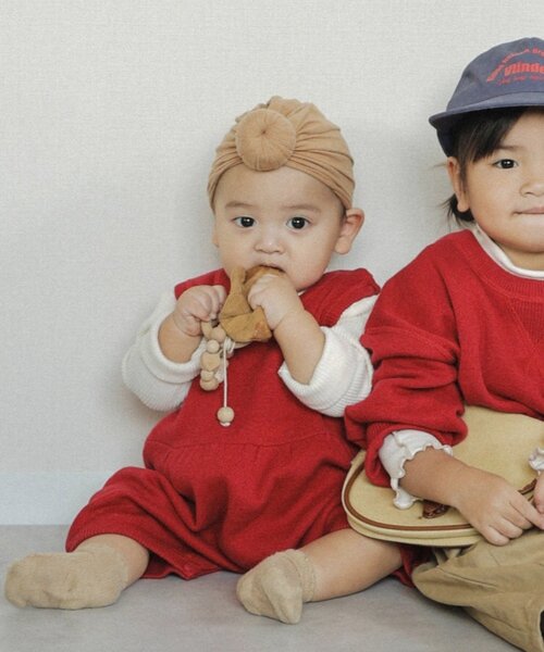 CIAOPANIC TYPY（チャオパニックティピー）の「【綿100％で洗える】【BABY】スウェットライクニットロンパース(OSORO)（ロンパース・キッズ・チャコールグレー/ブラウン/オフホワイト/レッド/サックスブルー・80）」の19枚目の写真