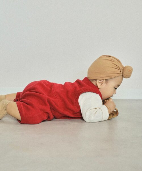 CIAOPANIC TYPY（チャオパニックティピー）の「【綿100％で洗える】【BABY】スウェットライクニットロンパース(OSORO)（ロンパース・キッズ・チャコールグレー/ブラウン/オフホワイト/レッド/サックスブルー・80）」の20枚目の写真